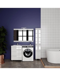 Тумба под раковину Даллас Леон 120 см СС-00002439 люкс белая Style line