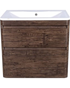Тумба под раковину Атлантика 80 люкс старое дерево подвесная Style line