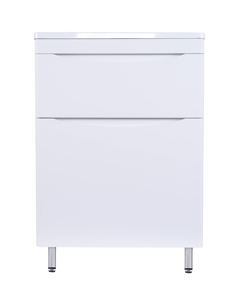Тумба под раковину Бергамо мини 59.1 см СС-00002307 напольная белая антискрейтч Style line