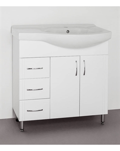 Тумба под раковину Стандарт 80 левая белая Style line