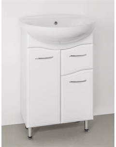 Тумба под раковину Волна 49 белая ЛС-00000098 Style line