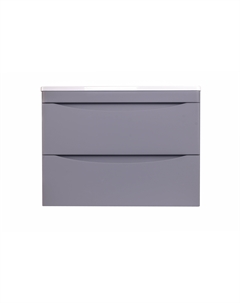 Тумба под раковину Бергамо мини 69 см СС-00002319 подвесная серая антискрейтч Style line