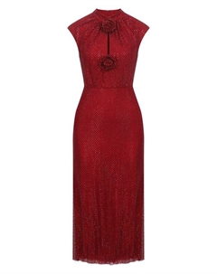 Платье с отделкой стразами Self-portrait