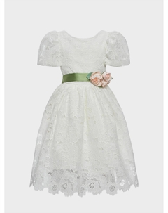 Платье с зелёным поясом Monnalisa