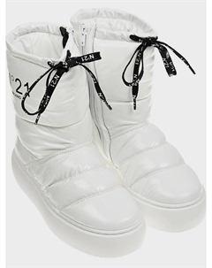 Дутые ботинки с лого и шнурком No21