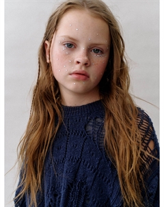 Джемпер ажурной вязки для девочек Sela