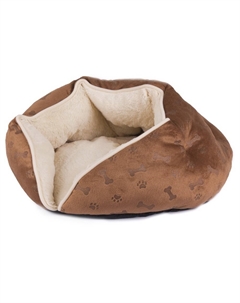 Лежанка для животных Релакс пуфик, коричневая 55хх55х32см Не один дома