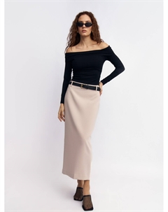 Прямая трикотажная юбка макси с разрезом Zolla