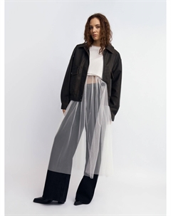 Футболка с подолом из сетки Zolla