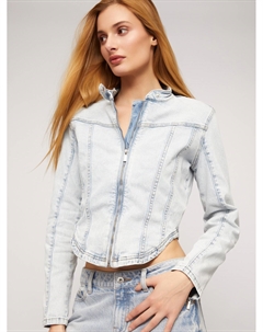 Джинсовая укороченная куртка на молнии Zolla