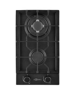 Газовая варочная панель ZUGEL ZGH290B, 2 конфорки, закаленное стекло, черный Zugel