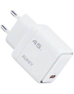 Сетевое зарядное устройство AUKEY PA-C2W, USB-C, 45Вт, 3A, белый Aukey