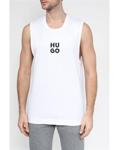 Майка хлопковая с вышитым логотипом Hugo
