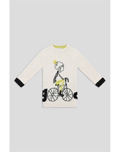 Платье вязаное с контрастными деталями и принтом Mayoral