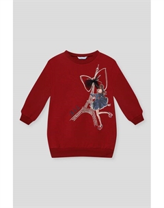 Платье-толстовка хлопковое с принтом Mayoral