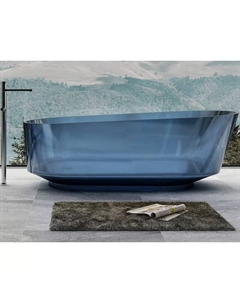 Акриловая ванна Kristall AT9706 Saphir 170x80 см, отдельностоящая, синяя, овальная, с донным клапаном Abber