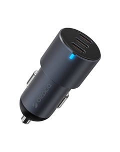 Автомобильное зарядное устройство (11221) Car Charger 3хType-C/65W (серый) Deppa
