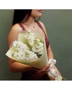 5 белых маттиол Букетная лавка