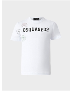 Футболка с черным лого Dsquared2