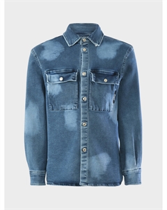 Джинсовая рубашка с накладными карманами Msgm