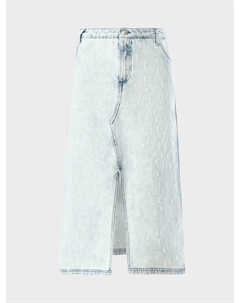 Джинсовая юбка с эффектом зацепок Msgm