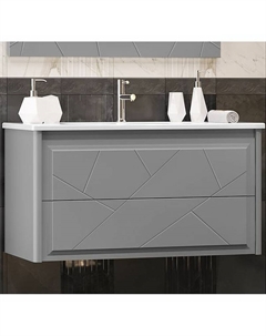 Тумба под раковину Луиджи 100 00-00005942 подвесная Серая матовая Opadiris