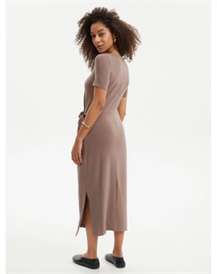 Платье-футболка миди из хлопка с узлом на талии Zolla