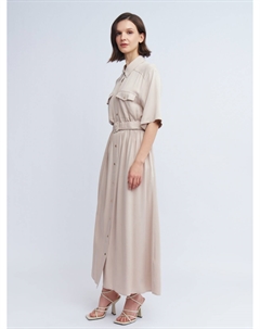 Платье-рубашка из вискозы с ремнём Zolla