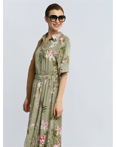 Платье-рубашка из вискозы с ремнём Zolla