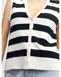 Трикотажный жилет в полоску на пуговицах Zolla