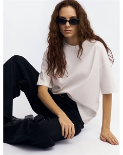 Однотонная оверсайз футболка из хлопка Zolla