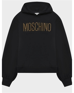 Толстовка-худи с лого из страз Moschino