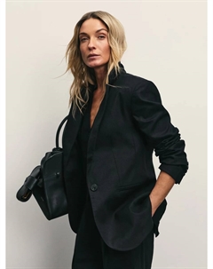 Однобортный жакет из хлопка и льна Zarina