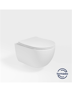 Подвесной унитаз Evo VT1-34ST безободковый, с сиденьем микролифт, белый Vincea