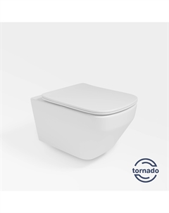 Подвесной унитаз Edge VT1-38T безободковый, с сиденьем микролифт, белый Vincea