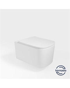 Подвесной унитаз Ultra VT1-32T безободковый, с сиденьем микролифт, белый Vincea