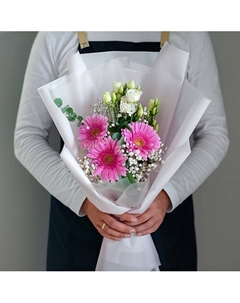 Сборный букет с розовыми герберами Цветник цветы и подарки