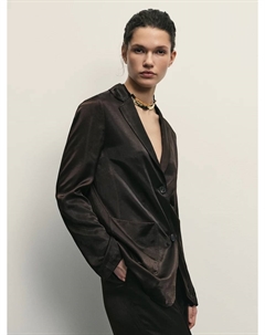 Однобортный жакет из сатина Zarina