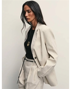 Однобортный жакет из льна Zarina