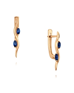 Серьги из красного золота с сапфирами из золота Адамас