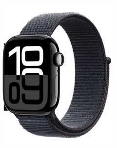 Часы Watch Series 10 GPS 46мм корпус из алюминия Jet black+ремешок Sport Loop ink Apple