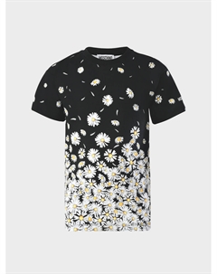 Платье с принтом ромашек, черное Moschino