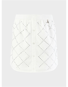 Юбка на пуговицах в стразах, белая Patrizia pepe