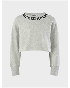 Свитшот укороченный с логотипом, серый Patrizia pepe