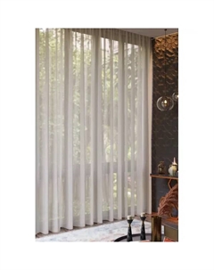 Тюль на ленте 250x280 см цвет бежевый Garden