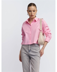 Укороченная однотонная рубашка с длинным рукавом Zolla