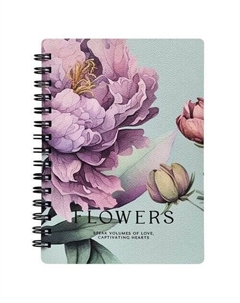 Блокнот 102х142 мм, 80 листов, клетка, мягкий переплет, спираль. Коллекция Peony, фиолетовый Be smart