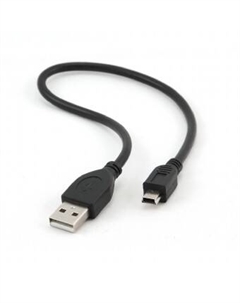 Кабель USB(Am)-Mini USB(Bm), 30 см, черный, Gembird (CCP-USB2-AM5P-1)