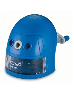 Точилка для карандашей механическая Робот 314Ablu, контейнер для стружки, 1 отверстие (314A-BLU) Kw-trio
