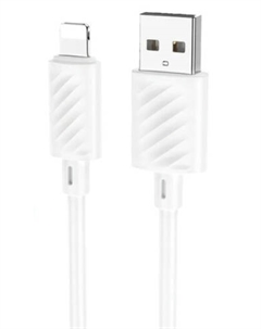 Кабель USB(Am)-Lightning 8-pin(M), быстрая зарядка, 2.4А, 1 м, белый, HOCO Gratified X88 (6931474783318) Hoco